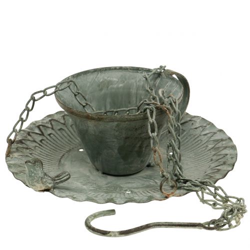 Floristik24 Taza de decoración de jardín para colgar metal look vintage Ø21cm