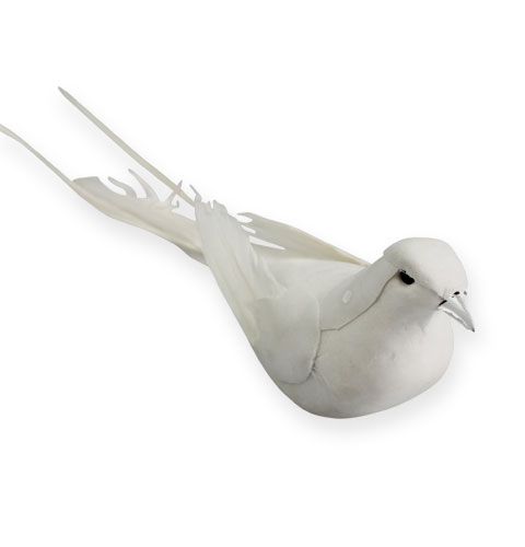 Floristik24 Deco palomas en alambre blanco 16cm 4uds