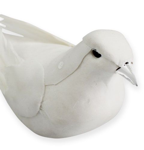 Floristik24 Deco palomas en alambre blanco 16cm 4uds