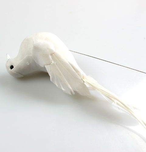 Floristik24 Deco palomas en alambre blanco 16cm 4uds