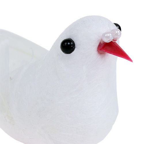 Floristik24 Palomas 5cm en el alambre Blanco 8pcs