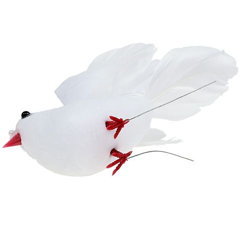 Floristik24 Palomas 5cm en el alambre Blanco 8pcs