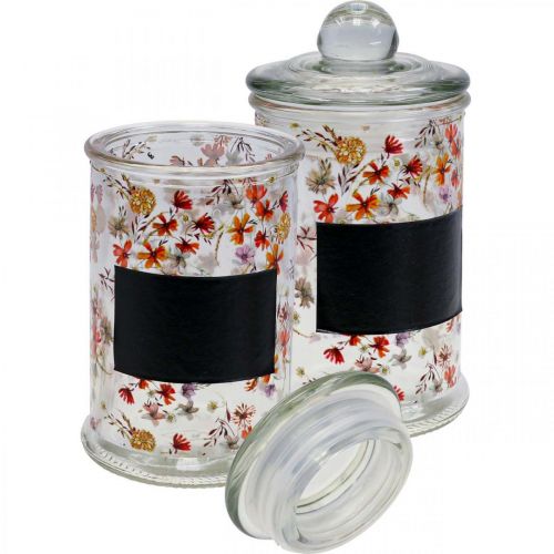 Artículo Tarros de té tarro de cristal con tapa tarros de especias 4 piezas en bandeja