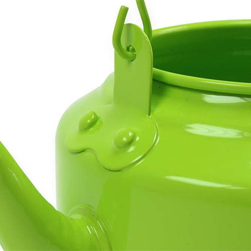 Artículo Maceta decorativa tetera de metal verde manzana Ø20cm H15cm