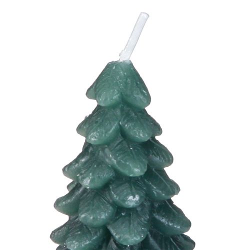 Artículo Luces de té árbol de Navidad verde nevado 6,5 cm 8 piezas