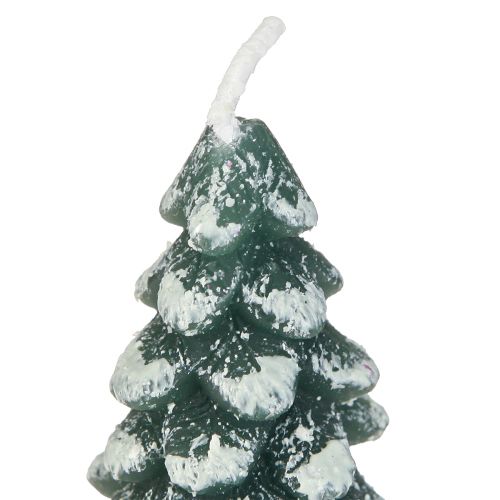 Artículo Luces de té árbol de Navidad verde nevado 6,5 cm 8 piezas