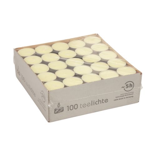 Artículo Velas de té velas Wenzel de aluminio amarillo tiempo de combustión 5 horas 100 piezas