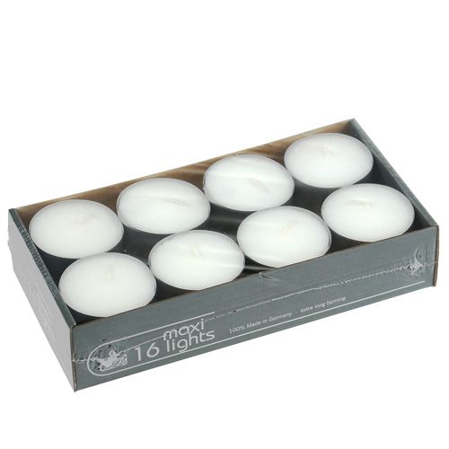 Artículo Candelitas maxi Ø58mm 16 piezas blanco