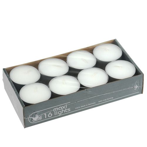 Floristik24 Velas de té maxi Ø58mm 16pcs blanco