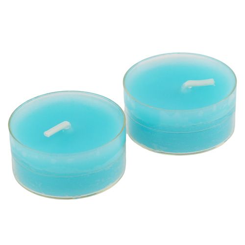 Floristik24 Velas de té turquesa 18 piezas