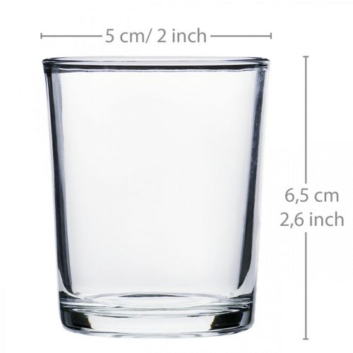 Floristik24 Vasos candelita transparentes Ø5cm H6.5cm 24 piezas
