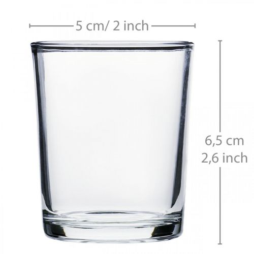 Artículo Vasos portavelas claro Ø5cm H6.5cm 24pcs