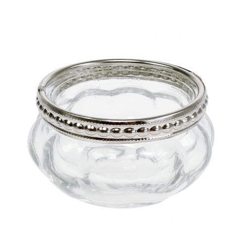 Floristik24 Vela de té de cristal transparente Ø6cm H3.5cm