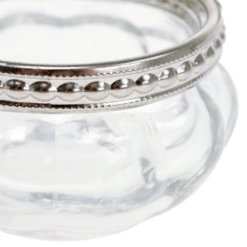 Floristik24 Vela de té de cristal transparente Ø6cm H3.5cm