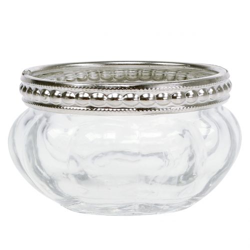 Floristik24 Vela de té de cristal transparente Ø6cm H3.5cm