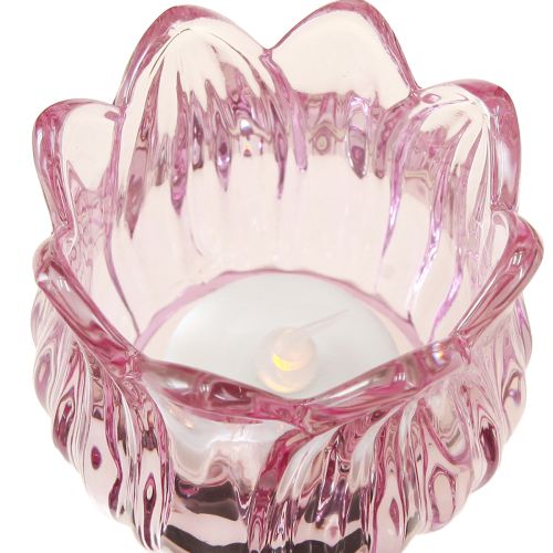 Floristik24 Candelita de cristal farolillo de flores de cristal 3 colores Ø7cm H7cm 6ud