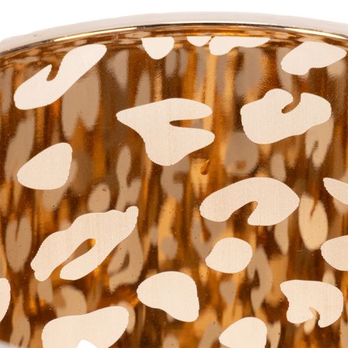 Portavelas de cristal con estampado de leopardo, 12 cm | Floristik24.es