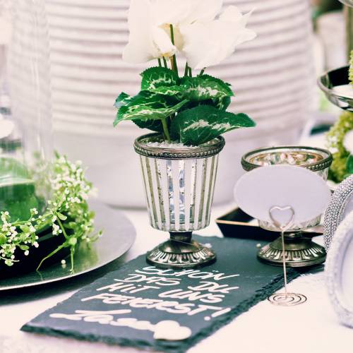 Floristik24 Taza de cristal con velas de té plata campesina Al. 11 cm