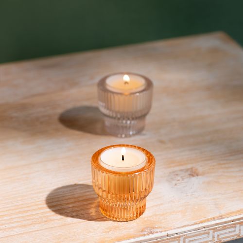 Artículo Portavelas de vidrio portavelas vidrio tintado Ø5,5cm H5cm 2uds