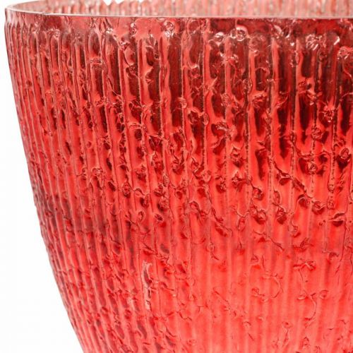 Artículo Vela linterna de cristal florero decorativo de cristal rojo Ø21cm H21.5cm