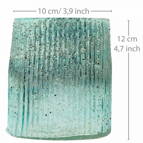 Floristik24 Farolillo de cristal azul para velas de té decoración de mesa de cristal 12cm