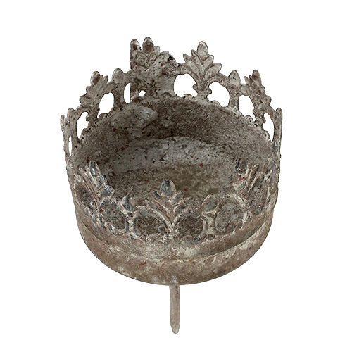 Floristik24 Portavelas antiguo Ø5cm H10cm gris