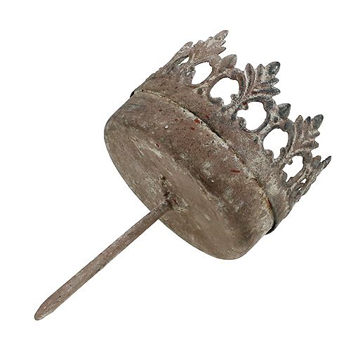 Floristik24 Portavelas antiguo Ø5cm H10cm gris