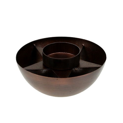 Floristik24 Portavelas marrón Ø10cm H4cm