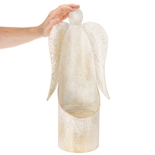 Portavelas con forma de ángel, color dorado, para decoración de mesa, 50 cm. | Floristik24.es