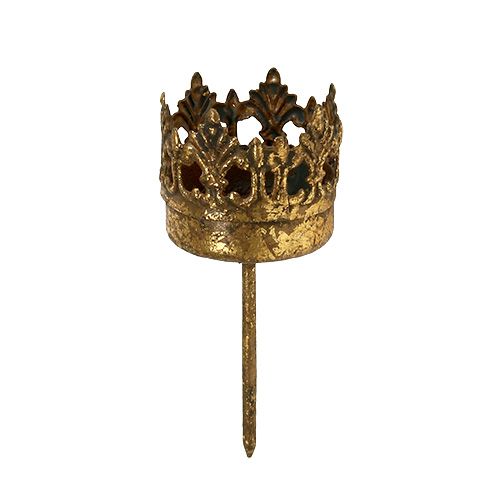 Floristik24 Portavelas oro antiguo Ø3,8cm H9,5cm 1ud