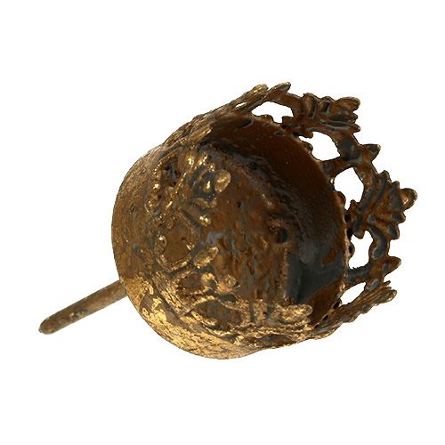 Floristik24 Portavelas oro antiguo Ø3,8cm H9,5cm 1ud