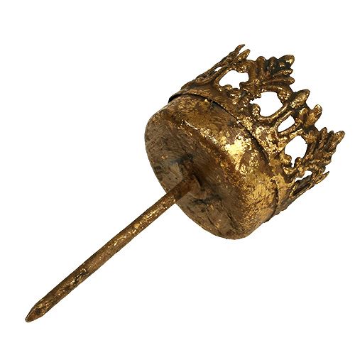 Floristik24 Portavelas oro antiguo Ø3,8cm H9,5cm 1ud