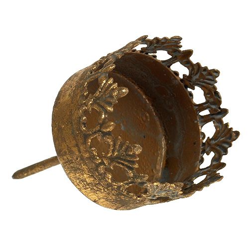 Floristik24 Portavelas oro antiguo Ø5cm H10cm 1ud