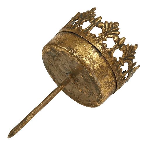 Floristik24 Portavelas oro antiguo Ø5cm H10cm 1ud