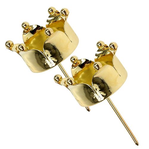 Floristik24 Portavelas corona oro Ø4.8cm 4pcs