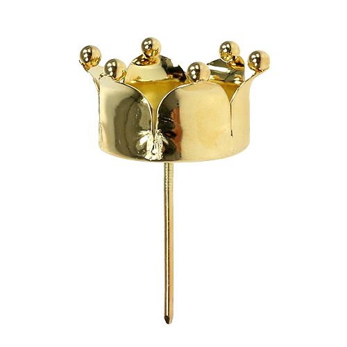 Floristik24 Portavelas corona oro Ø4.8cm 4pcs
