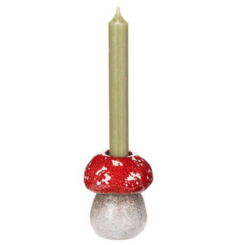 Seta decorativa, amanita muscaria, portavelas para velas pequeñas como decoración de mesa, 9 cm | Floristik24.es