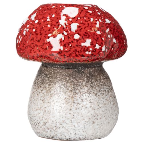 Seta decorativa, amanita muscaria, portavelas para velas pequeñas como decoración de mesa, 9 cm | Floristik24.es