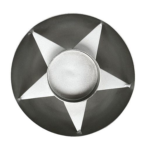 Floristik24 Portavelas plateado Ø10cm H4cm 1pc