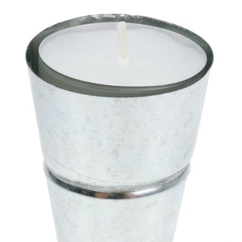 Floristik24 Portacandelitas plata Ø4,5cm H14cm 8pcs