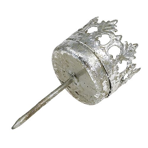 Artículo Portavelas plateado para pegar Ø3.8cm H9.5cm