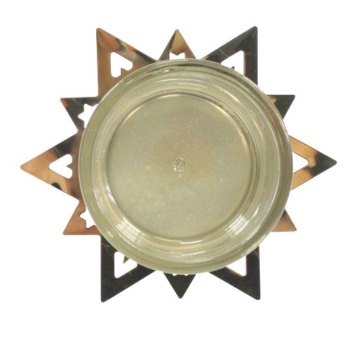 Floristik24 Portavelas estrella oro 23,5cm 4uds