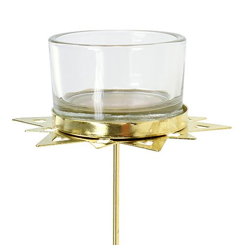 Floristik24 Portavelas estrella oro 23,5cm 4uds