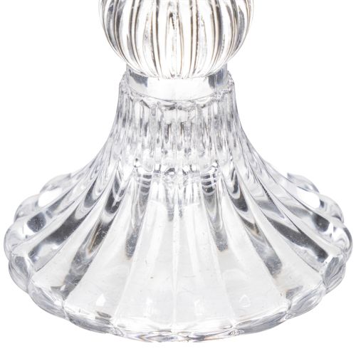 Artículo Candelabros de cristal con estampado floral para una elegante decoración de mesa, 14 cm, 2 piezas