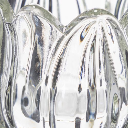 Artículo Portavelas de cristal, forma de flor decorativa para un ambiente elegante, 17 cm