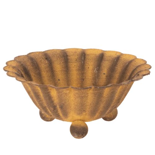 Portavelas vintage, cuenco pequeño, metal color óxido, Ø10cm, H4.5cm comprar | Floristik24.es