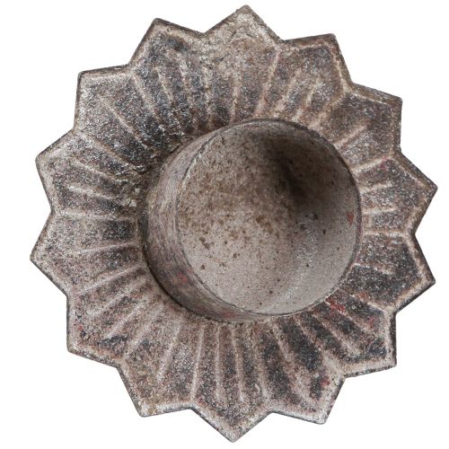 Floristik24 Portavelas vintage para pegar, gris, Ø9cm, alto 8,5cm, 4 unidades