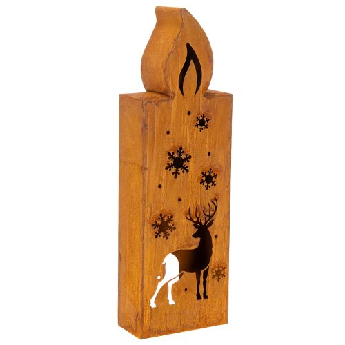 Portavelas navideño, portavelas de metal oxidado, ciervo, 45x14cm comprar | Floristik24.es