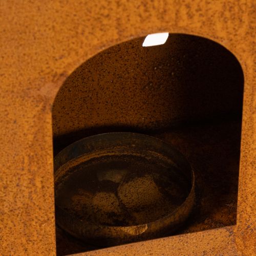 Portavelas navideño, portavelas de metal oxidado, ciervo, 45x14cm | Floristik24.es