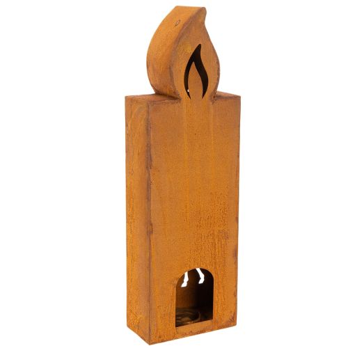 Portavelas navideño, portavelas de metal oxidado, ciervo, 45x14cm | Floristik24.es